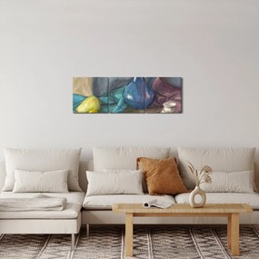 Obraz - Maľované zátišie (s hodinami) (90x30 cm)