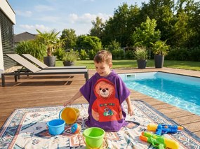 Detské pončo TEDDY MARIO fialové Rozmer: 60 x 120 cm