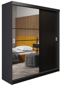 Skriňa Retro 138 6L grafit/ Dvierka čierna