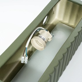 Nástenné svietidlo Rigata, 1x olivovo zelené keramické tienidlo