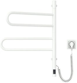 Elektrický otočný sušák na uteráky FOUETTE 128W/230V 64,6 cm IP44 biely