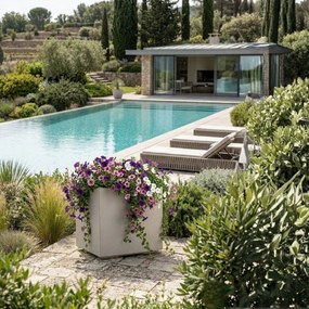 Květináč na kolečkách BETONIQUE 40x40 cm béžový