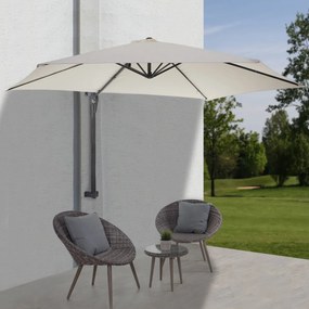 Nástenný slnečník Casoria 3 m polyester hliník/oceľ - krémová