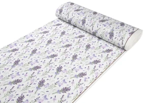 Biante Dekoračný štvorcový obrus PML-085 Vetvičky levandúľ na bielom 70x70 cm