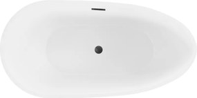 Mexen Eos, voľne stojaca vaňa 170 x 75 cm, biela, čierny matný prepad, 52471707500-70