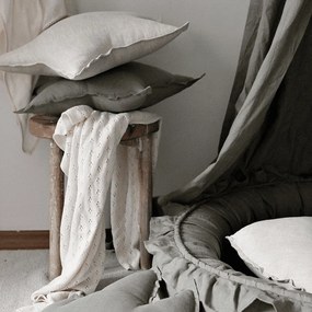 Ľanový vankúš hviezda olivová 50 cm