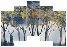 Obraz jeleň v lese