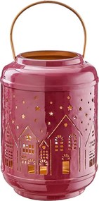 COZY HOME Lampáš kovový 23 cm - tm. ružová