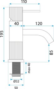 Rea Lungo Stripe, umývadlová batéria, brúsená oceľ, REA-B8052