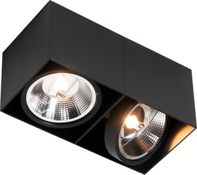 Inteligentný reflektor čierny obdĺžnikový 2-svetelný vrátane 2 Wifi GU10 111mm - Box