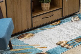 Protišmykový koberec / behúň ANDRE 33220 modrý / zlatý