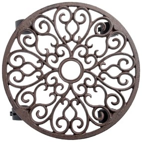Kovový pojazdný podstavec pod kvetináč ø 34,5 cm Ornament – Esschert Design