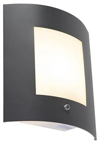 Vonkajšia nástenná lampa antracit IP44 senzor súmraku - Emmerald