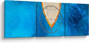 Obraz - Letná loď (s hodinami) (90x30 cm)