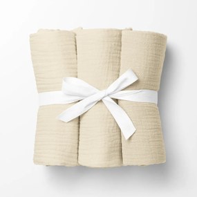 Biante Mušelínová plienka/dečka Nature MSN-083 Krémová - ZVÝHODNENÁ SADA 3 KS 100x100 cm - Sada 3 ks