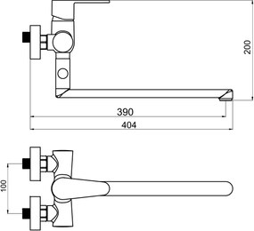 Novaservis Titania Fresh, paneláková batéria bez sprchy 100 mm chrómová, 96673/1,0