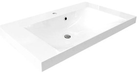 Mereo Mailo, kúpeľňová skrinka s umývadlom z liateho mramoru 101 cm, antracit, čierne madlo, MER-CN532MB