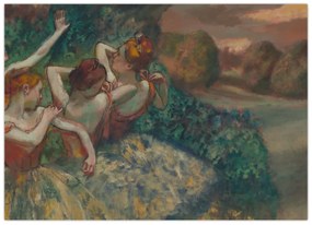 Sklenený obraz - Edgar Degas, Four Dancers, reprodukcia (70x50 cm)