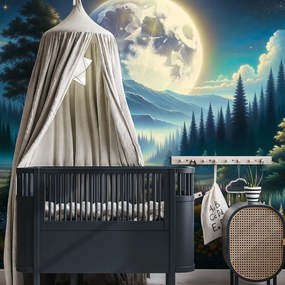 Tapeta čarovná nočná krajina s mesiacom