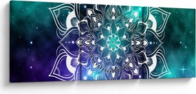 Obraz abstrakcie (s hodinami) (90x30 cm)