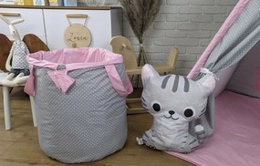 Detský stan TEEPEE (TÝPIE) ANIMALS s doplnkami - PLAMENÁK A KAMARÁDI - šedý/ružový