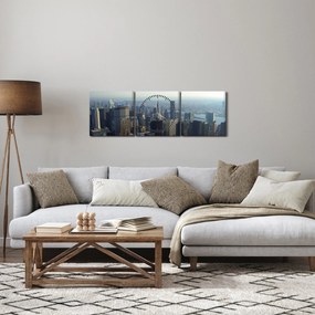 Obraz - Manhatten vo dne (s hodinami) (90x30 cm)