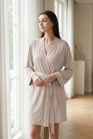 Župan ELAN taupe s bielou lemovkou Veľkosť: L/XL