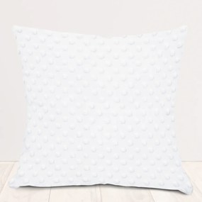 Biante Detská obliečka na vankúš Minky 3D bodky MKP-033 Snehovo biela 30 x 50 cm