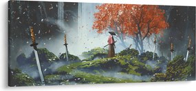 Obraz - Ilustrácie záhrady mečov (120x50 cm)