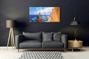 Skleneny obraz Útes pobrežie more 120x60 cm