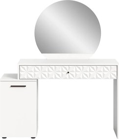 Toaletný stolík so zrkadlom Prismo, biely