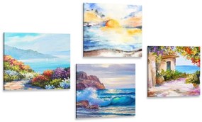 Set obrazov more a pláž - 4x 40x40