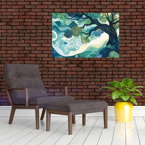 Obraz – Zelená koruna stromu života (90x60 cm)