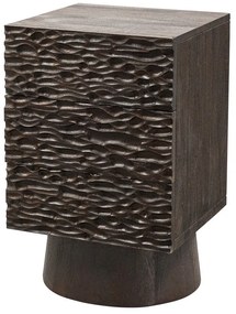 Tmavohnedý nočný stolík z mangového dreva Crumble – WOOOD