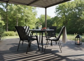 Noela Záhradný jedálenský set Wilder + 4x kovová stolička Ramada