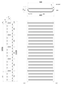 Sapho Sapho, MANISA vykurovacie teleso 600x1328 mm, s piatimi madlami pre uterák, chróm, IZ111