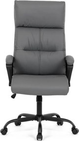 Kancelárske kreslo PEDRO — ekokoža, sivá
