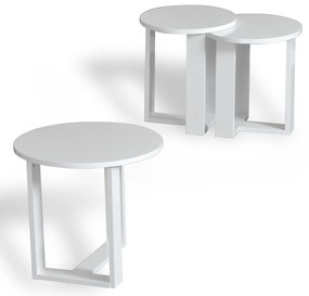Odkladací stolík Mira White, 3 ks