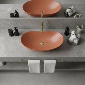 Rea Royal, umývadlo na dosku 615×360×155 mm, oranžová matná, REA-U3530