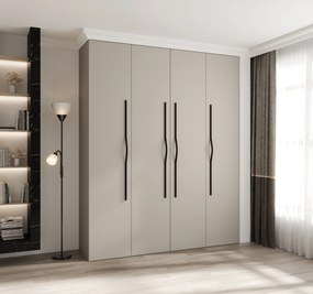 Šatníková skriňa 200 cm Carmela 50-2 (kašmír + čierna). Akcia -20%. Vlastná spoľahlivá doprava až k Vám domov. 1126763