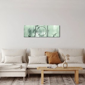 Obraz - Zelená lúka (s hodinami) (90x30 cm)