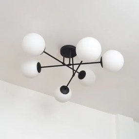 Prisadený luster MOON 6xE27/15W/230V čierna