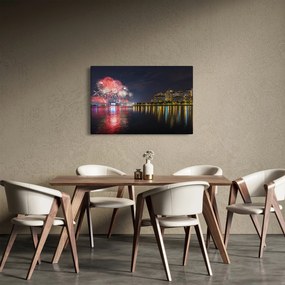 Obraz ohňostroja v Singapure (90x60 cm)