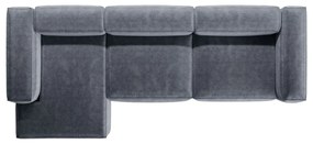 Sivomodrá menčestrová rohová pohovka (ľavý roh/s leňoškou) Bergano – Cosmopolitan Design