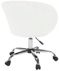 Kancelárske kreslo, biela ekokoža/kov, LENER