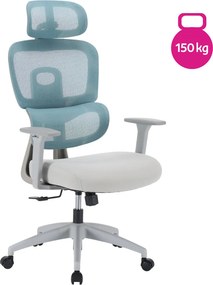 Kancelárske kreslo, neomint/svetlosivá/sivá, nosnosť 150 kg, ERMEN