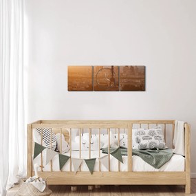 Obraz - Eiffelova veža (s hodinami) (90x30 cm)