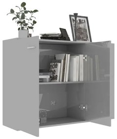 vidaXL Komoda, lesklá sivá 105x30x75 cm, drevotrieska-