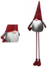 Vianočný škriatok s ozdobou 130 cm - šedý - výškovo nastaviteľný