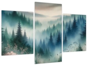 Obraz - Lesná krajina s hmlou (90x60 cm)